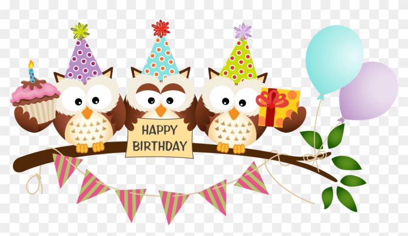 Vector Free Library Cartoon Owl Material - Поздравление С Днем Рождения Сова Clipart
