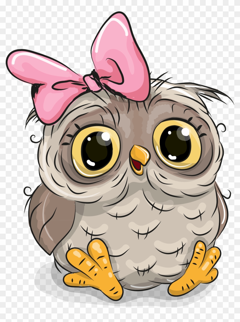 Owl Cute Cartoon Illustration Stock Download Hd Png - Owl Listening Music Clipart