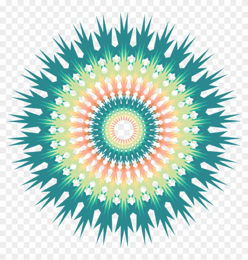 Mandala Design Geometric Pattern Texture Colorful - Colourful Rays Png Clipart #3641349