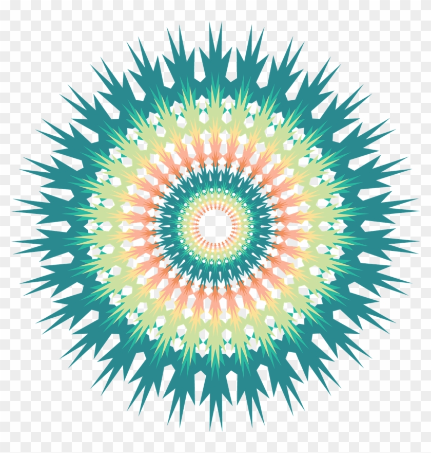 Mandala Design Geometric Pattern Texture Colorful - Colourful Rays Png Clipart