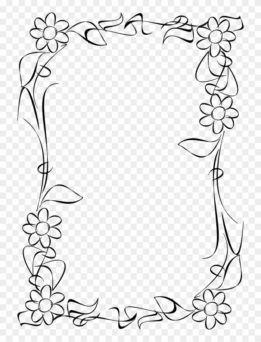 Thumb Image - Marco De Flores Dibujo Clipart