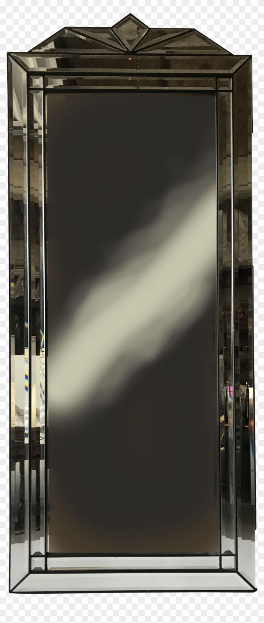 1950s French Art Deco Black Wood Frame Wall Mirror - Architecture Clipart #3641726