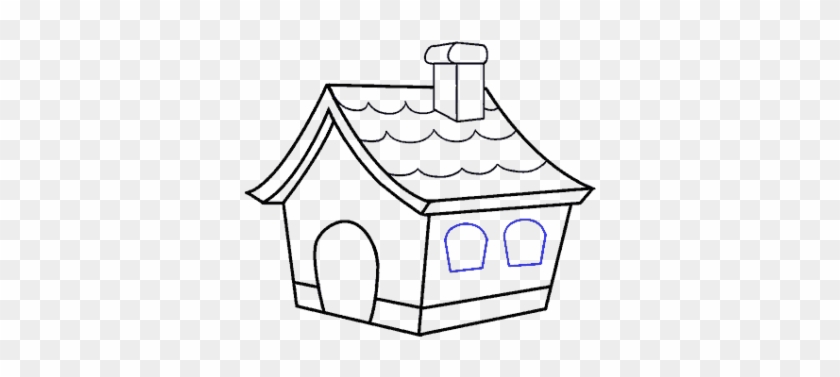 Drawn Window Cartoon House - Drawing Clipart