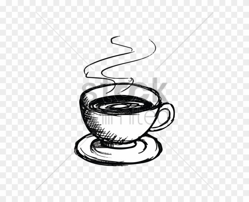 Cup Clipart Sketches - Coffee Mug With Smoke Drawing - Png Download
