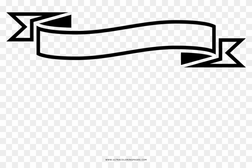 Ribbon Banner Coloring Page - Faixa Fita Desenho Png Clipart