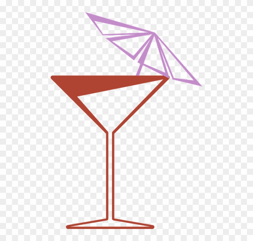 Cocktail Fiesta Glass Martini Party Umbrella - Martini Glass Clipart