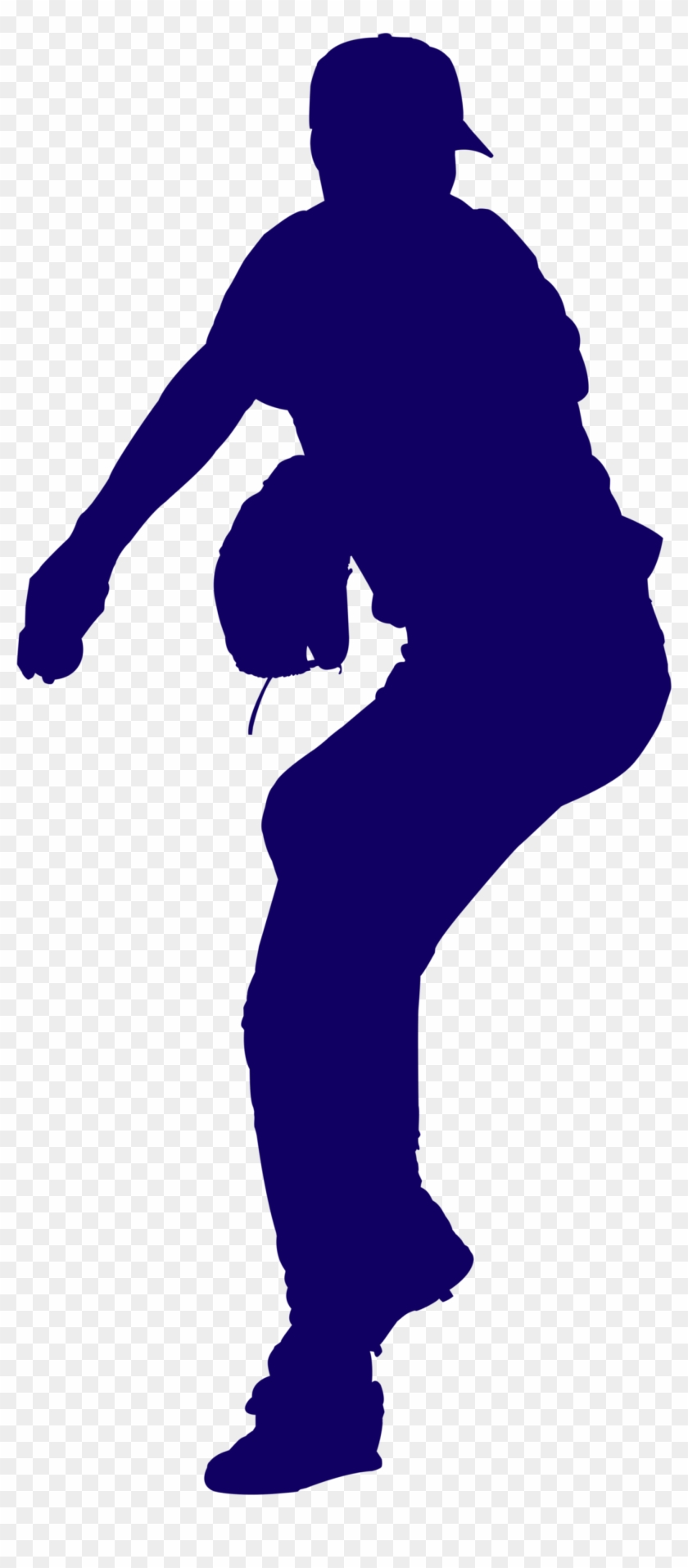 Baseball Pitcher Blue Silhouette - Pitcher De Beisbol Png Clipart #3643898