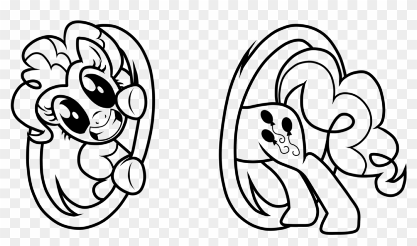 Pinkie Pie Stencil - Pinkie Pie Png Black White Clipart #3643928