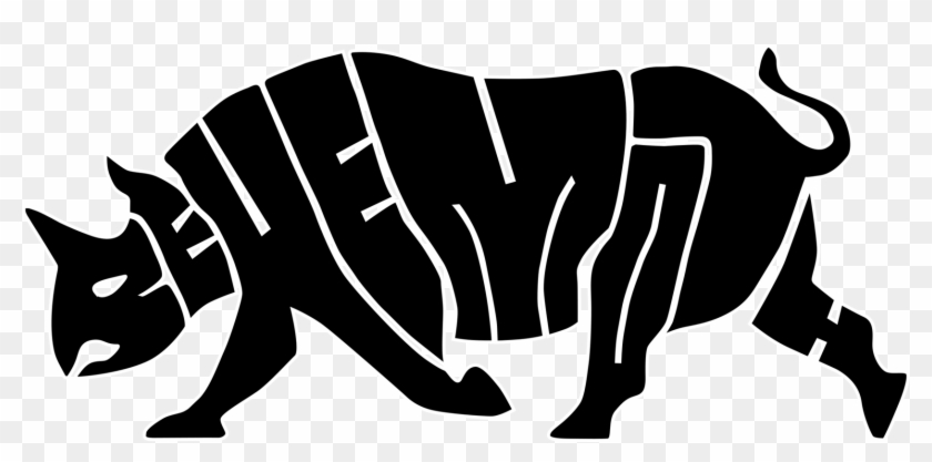 Cattle Logo Silhouette Rhinoceros Horse - Rhino Silhouette Clip Art - Png Download #3644084