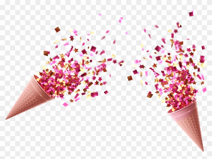 Gold Confetti Cups Cannon 3d - Transparent Background Confetti Cannon Clipart #3644094