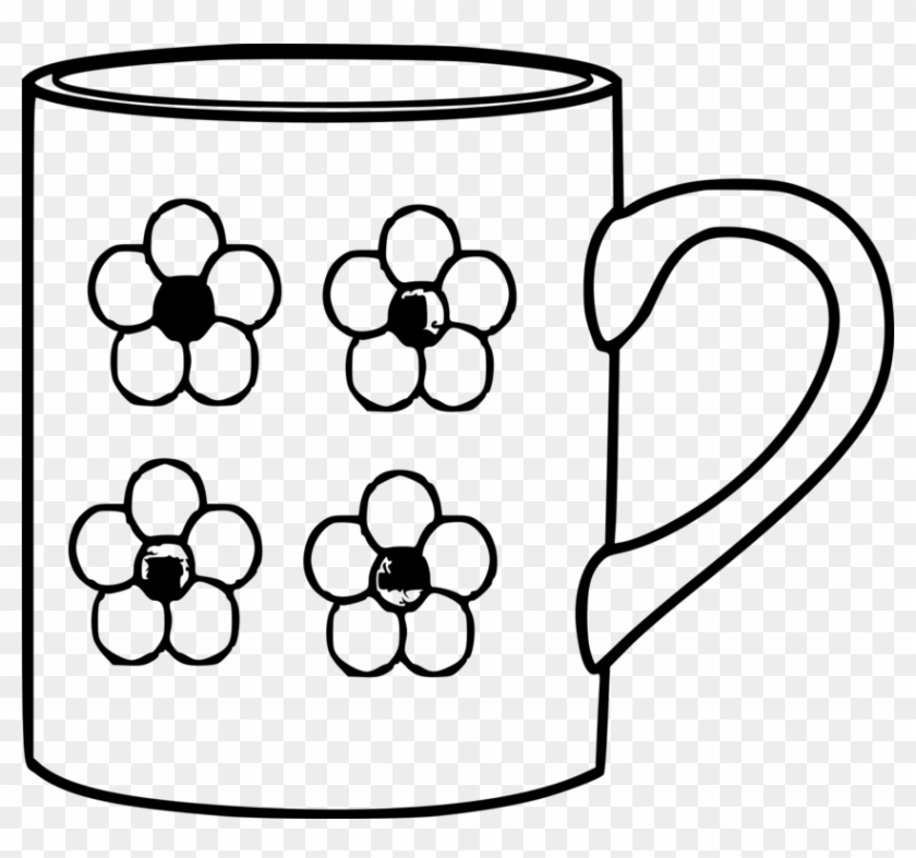 Mug Table-glass Coffee Cup Saucer - Mug Clipart Black And White Png Transparent Png #3644655