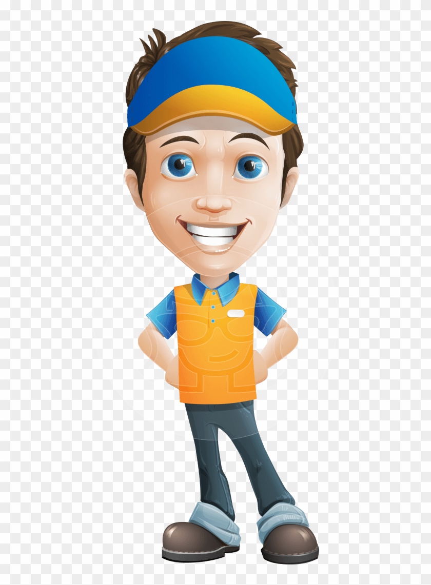 Charming Courier Guy Cartoon Vector Character Aka Tony - Cartoon Clipart