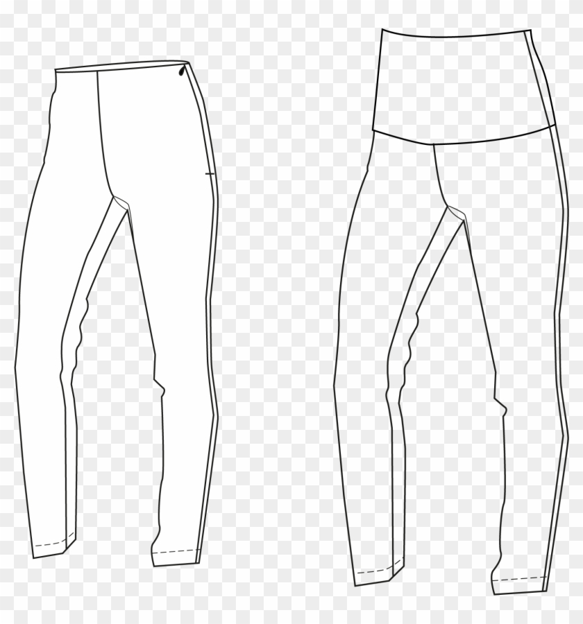 The Haute Curvy Pants Are A Super Fitted High Waisted - Drawing Clipart #3645243