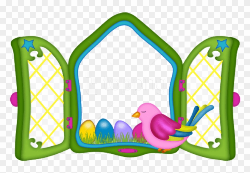 Free Png Download Easter Window With Eggs And Chicken - Windows Clipart Transparent Png