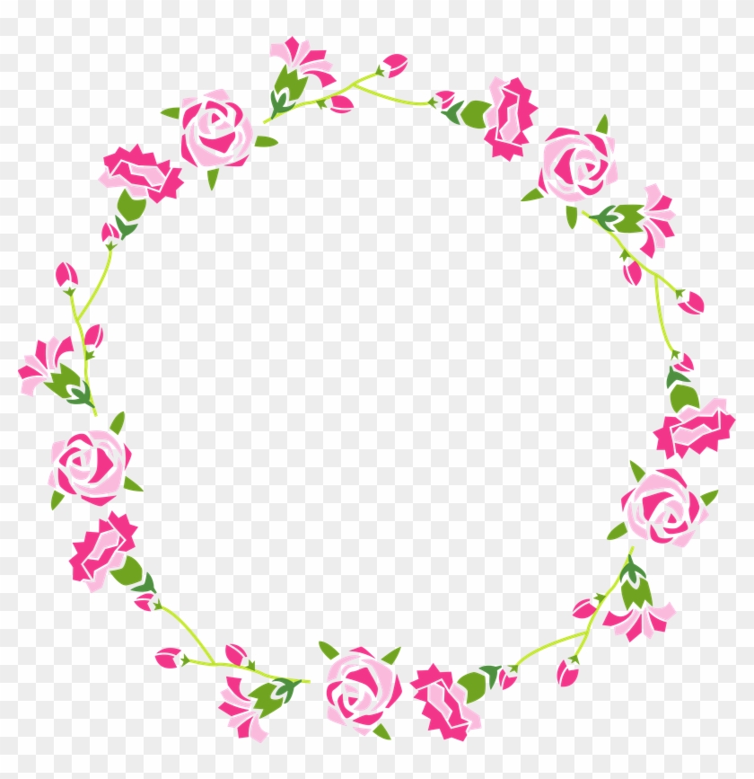 Marcos Png Flores - Marco De Flores Circular Png Clipart