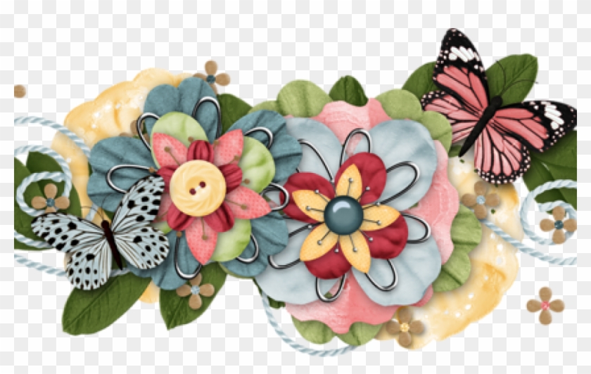 Download By Size - Butterfly Flower Scrapbook Clipart