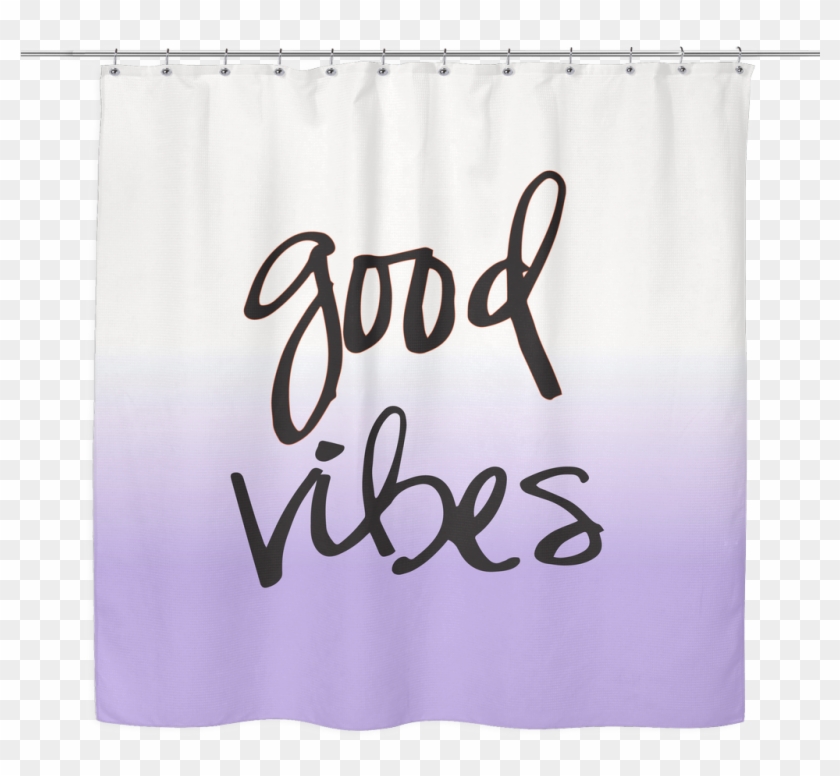 Good Vibes Shower Curtain - Linen Clipart