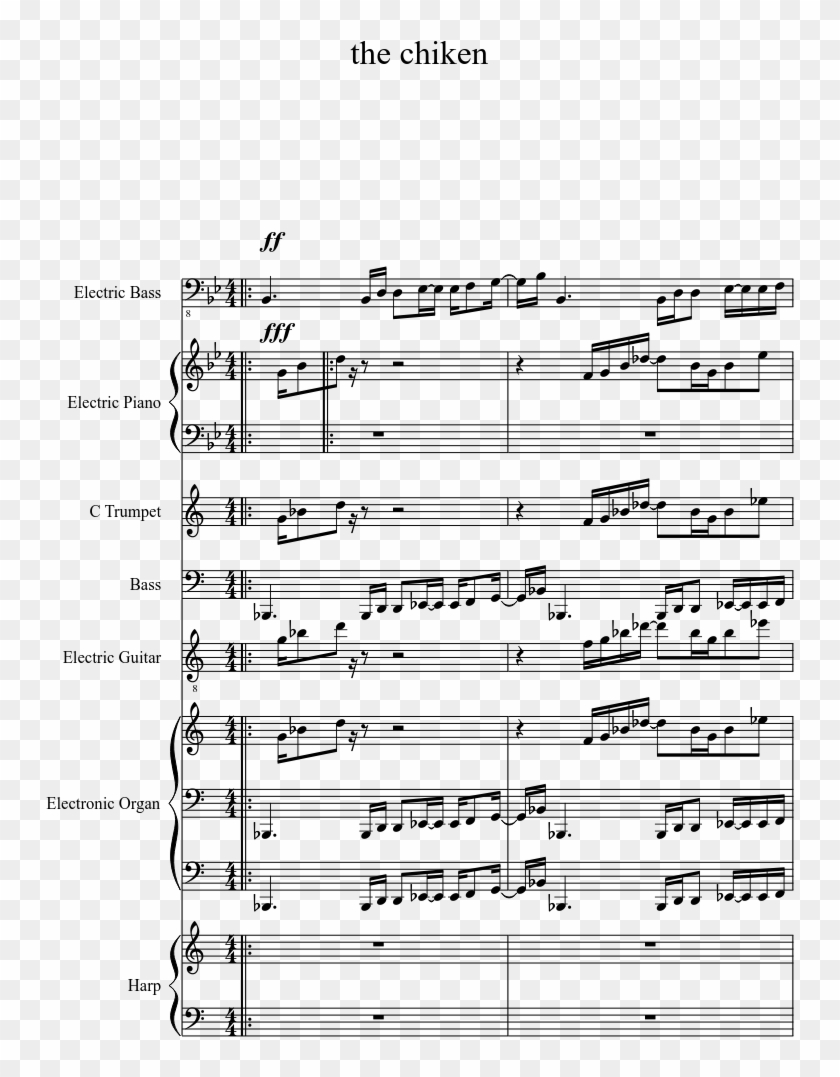 The Chiken Sheet Music 1 Of 7 Pages - Sheet Music Clipart #3645755