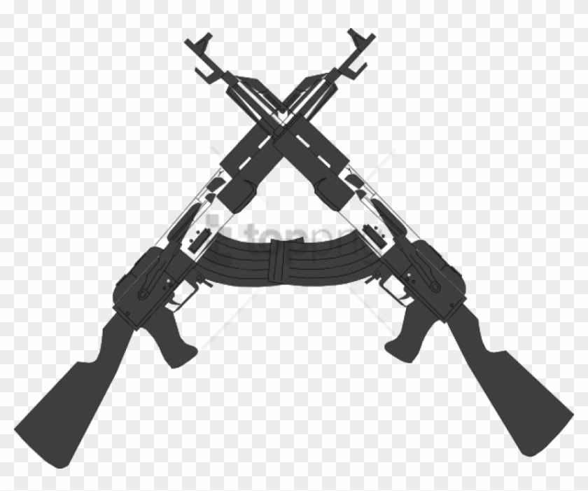 Free Png Guns Crossed Png Image With Transparent Background - Guns Black And White Clipart