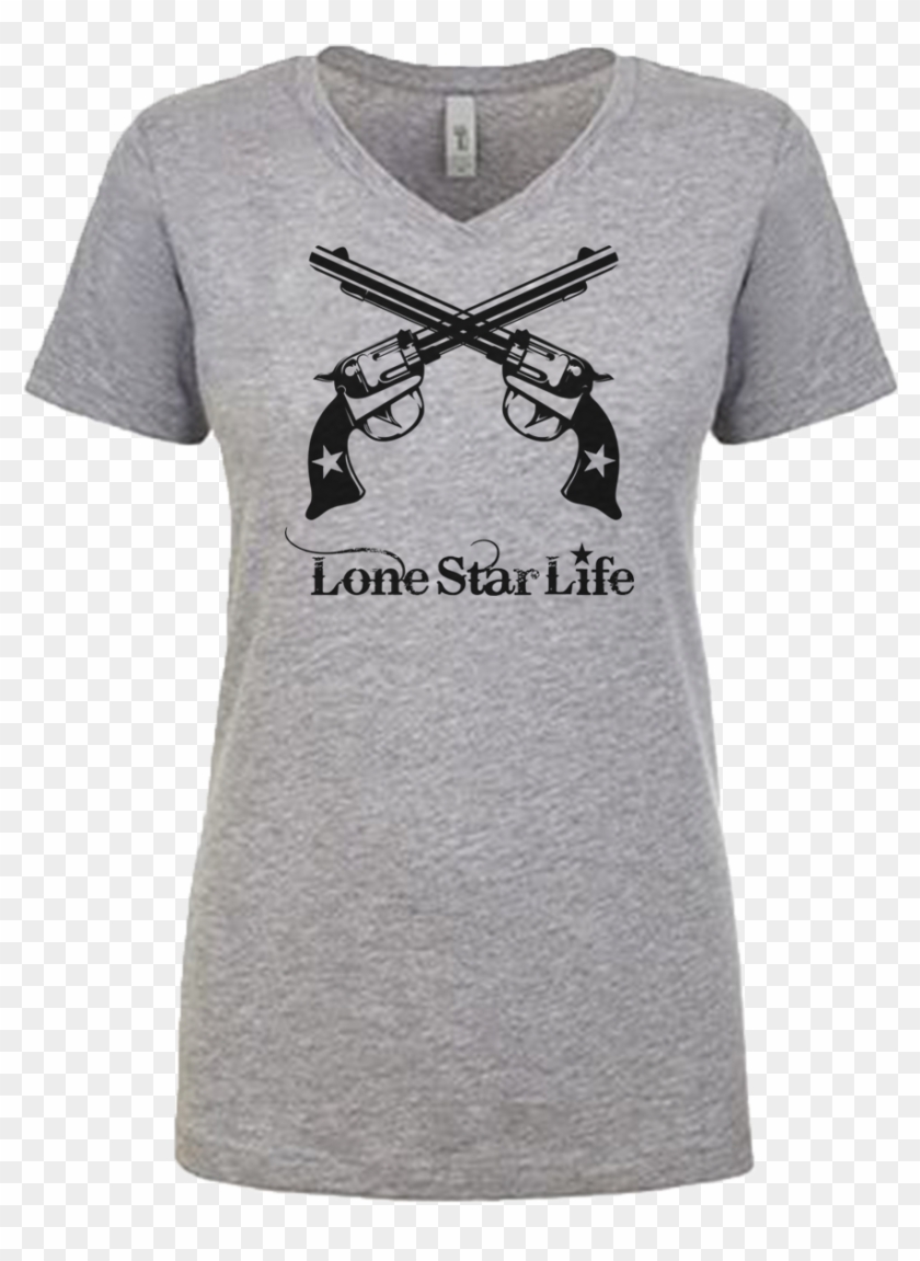 Guns Crossed Vneck - T-shirt Clipart #3646221