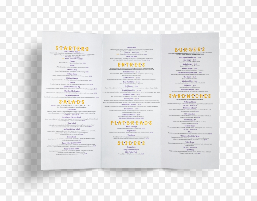 The Zoo Cafe Menu On Behance - Brochure Clipart