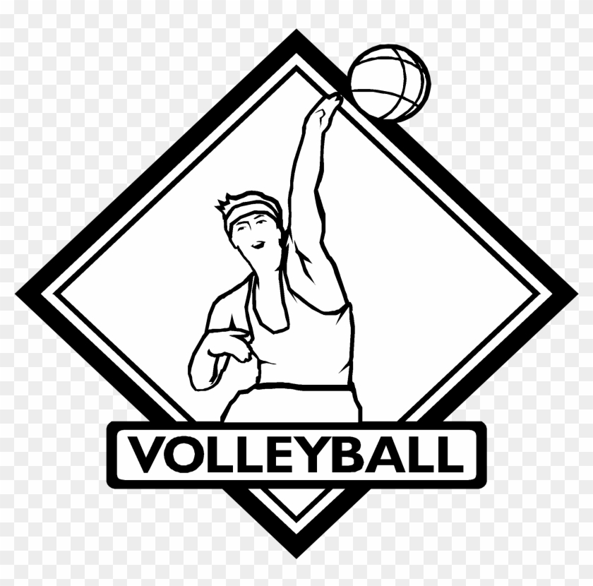 Volleyball Logo Black And White - Courier Service Logo Art Clipart #3647632