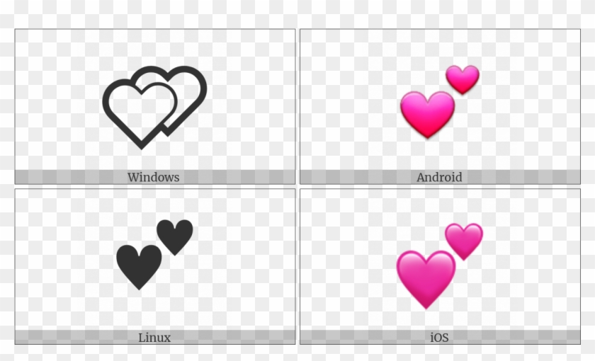 Two Hearts On Various Operating Systems - Heart Clipart