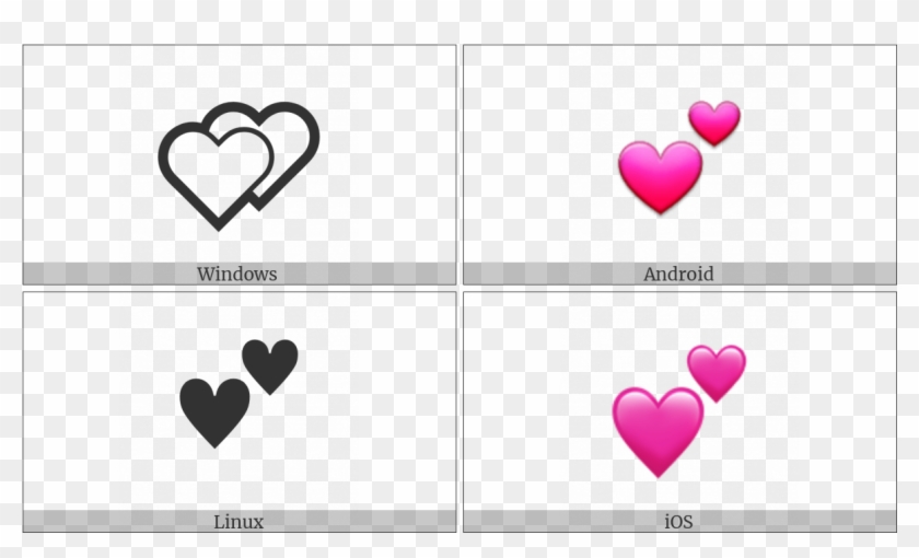 Two Hearts On Various Operating Systems - Heart Clipart #3647748