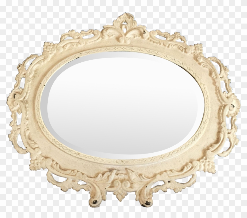 Antique Large Cast Iron Ornate Vanity Mirror - Illustration Clipart
