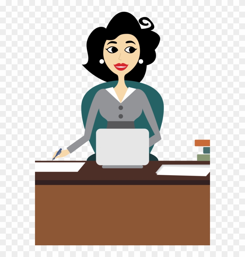 Virtual Assistant At Desk - Dibujos De Asistente Administrativo Clipart