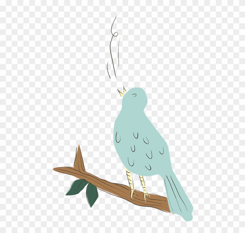 Bird, Blue, Singing, Nature, Design, Animal, Cute - Singing Bird Transparent Png Clipart