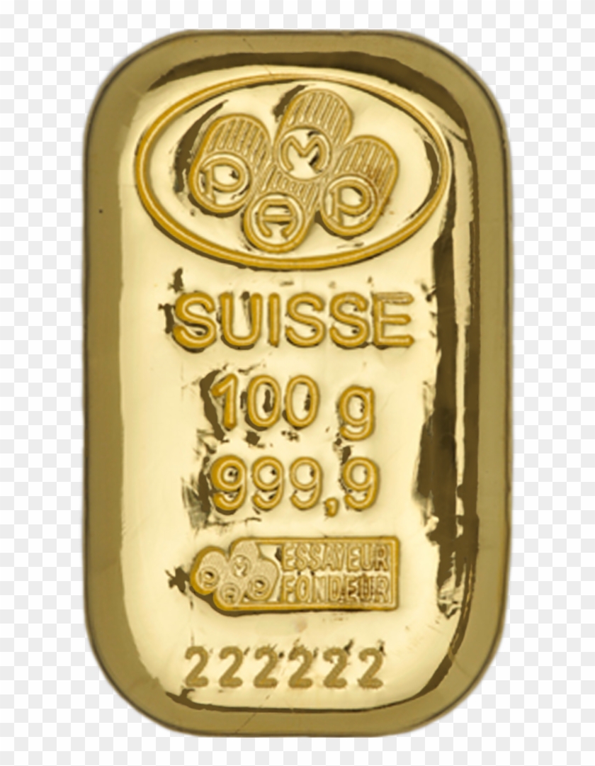 100 Gm Pamp Suisse Cast Gold Bar - Gold Biscuit 100 Grams Clipart #3649674