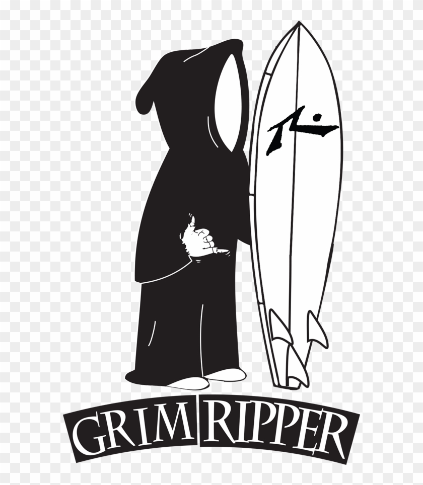 Grim Ripper Rusty Surfboards Logo - Grim Reaper Surfboard Clipart #3650034
