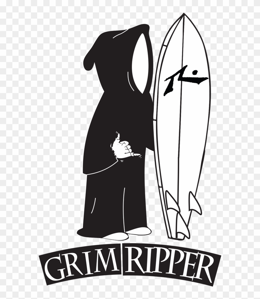 Grim Ripper Rusty Surfboards Logo - Grim Reaper Surfboard Clipart