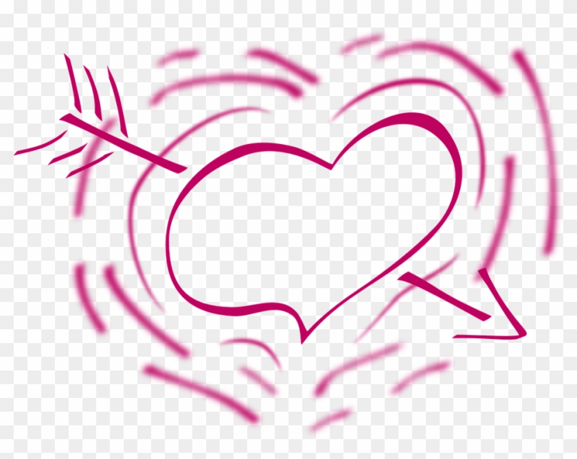 Corazón, Rojo, Flecha, El Amor - Heart Clipart Black And White Transparent - Png Download