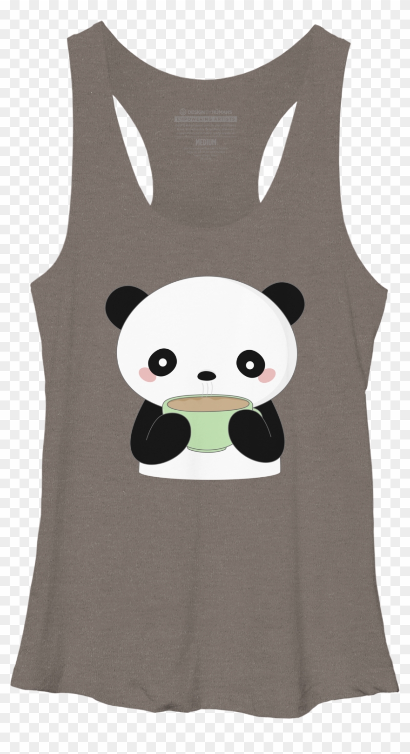 Kawaii Coffee Panda Racerback - Design By Humans Clipart #3650737