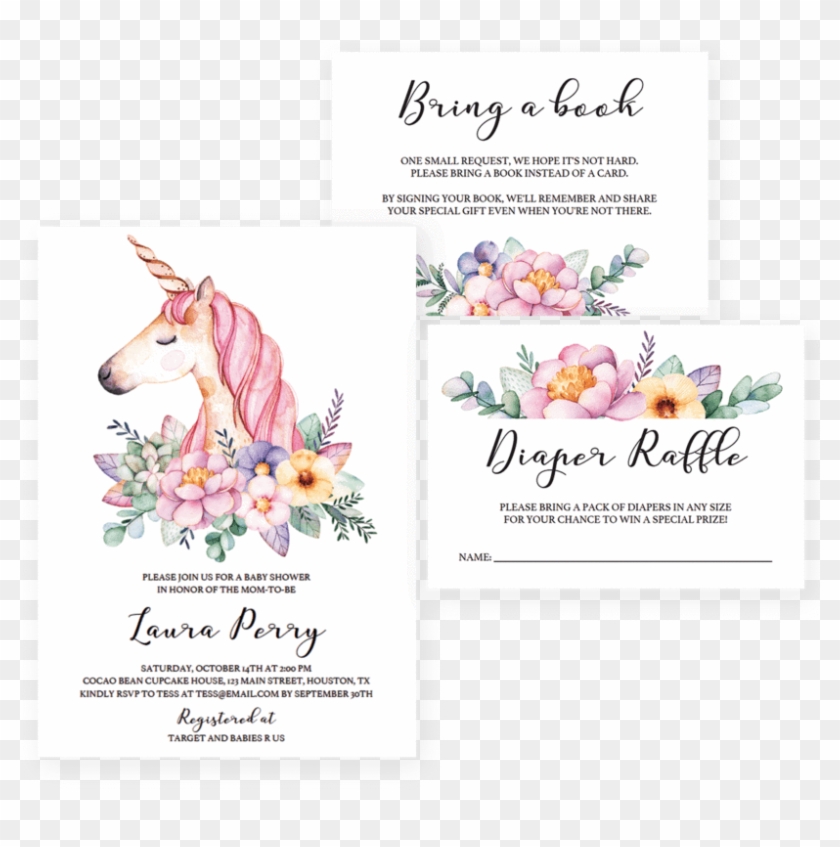 unicorn themed baby shower invitations