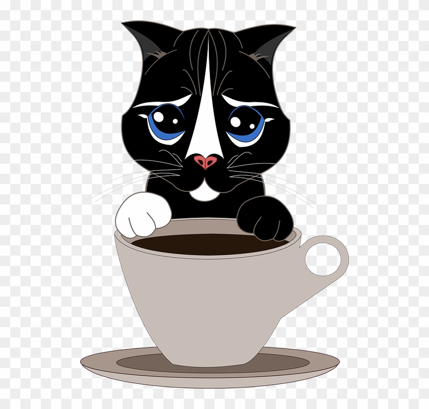 Cat Pet Cup Coffee Tea Kitten Tender Puppy - Cat Clipart