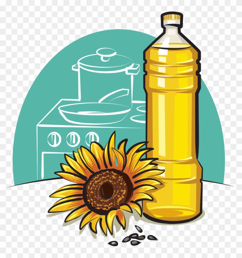 Vegetable Oil Cooking Oil Bottle Clip Art - Sunflower Oil Clipart - Png Download