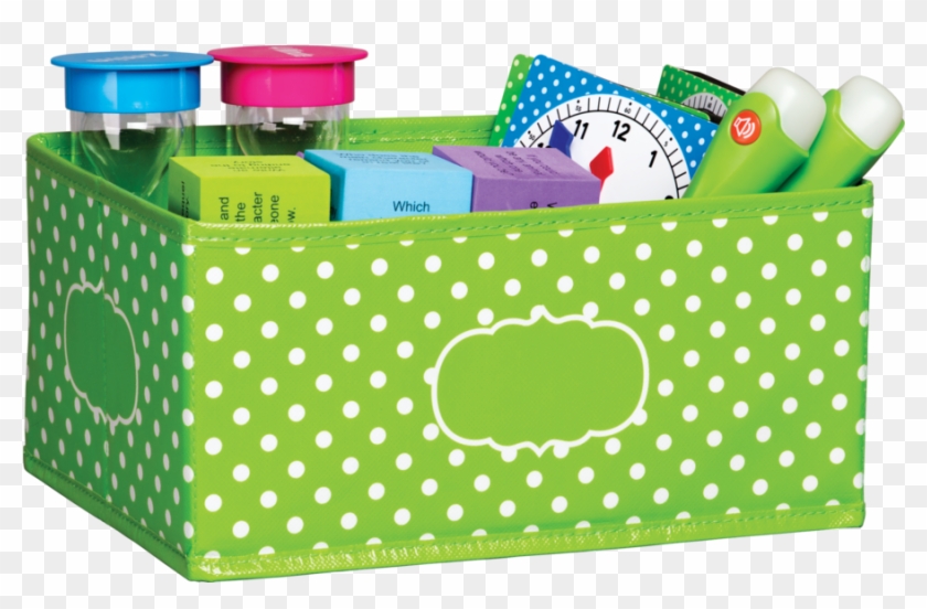 Tcr20818 Lime Polka Dots Small Storage Bin Image - Polka Dot Clipart