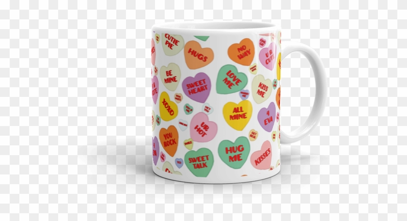 Candy Conversation Hearts Mug - Coffee Cup Clipart #3651711