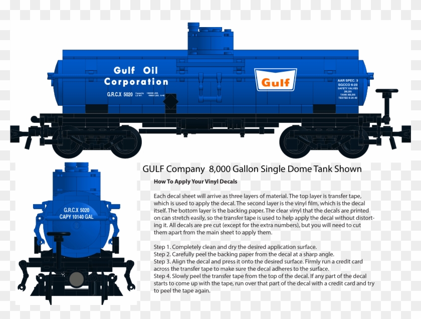 Gulf Oil Decals - Railroad Car Clipart