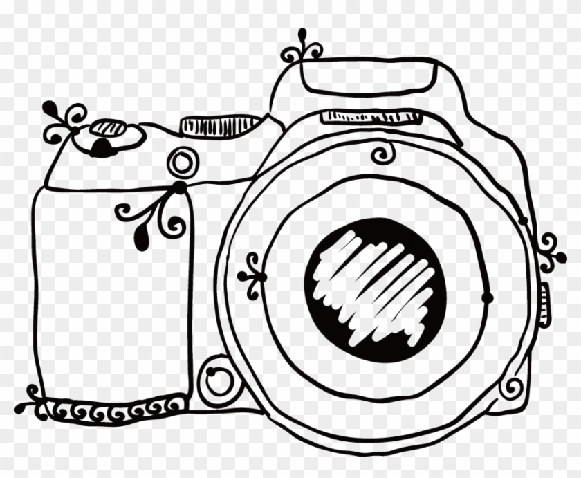 Collection Of - Black And White Sketch Camera Clipart - Png Download #3652338