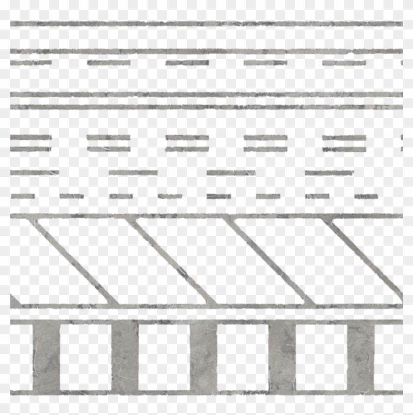 City Street Road Markings Lines - Monochrome Clipart