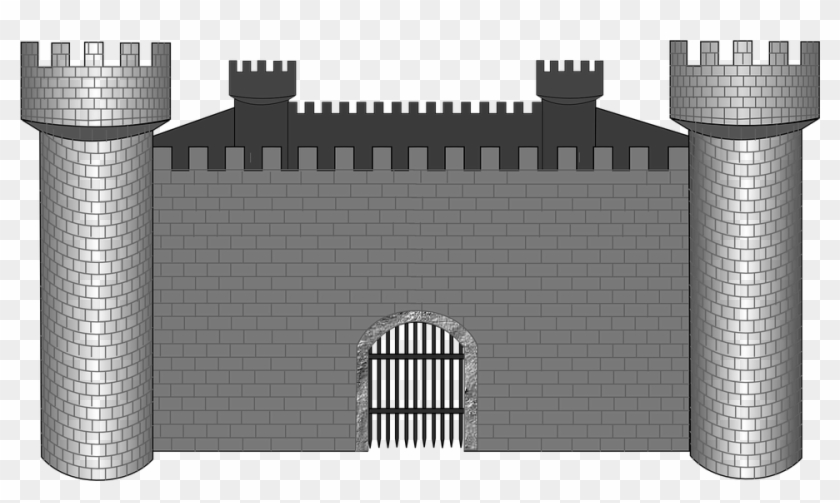 Castle Animal Medieval Free Vector Graphic On - Castle Wall Clipart Black And White - Png Download #3652789