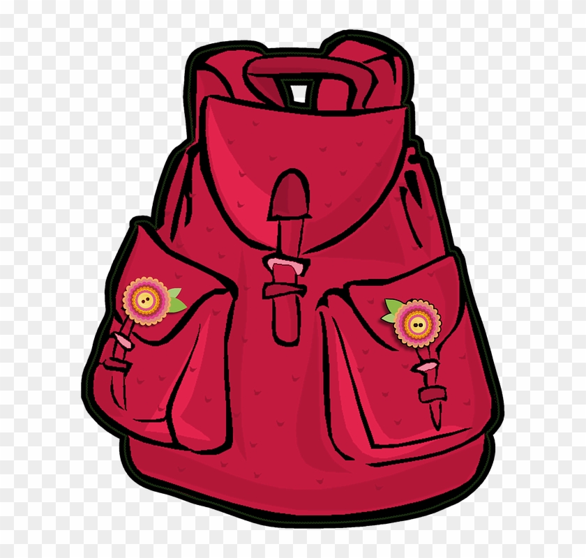 Pink Backpack Girl School Education Young Student - Girl Backpack Png Clipart #3652937