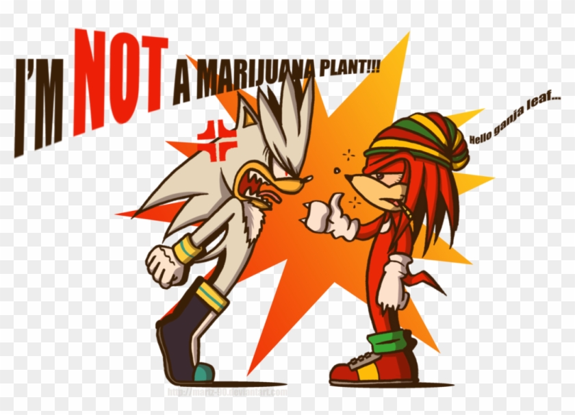 Hello Ganja Leaf - Silver The Hedgehog Marijuana Clipart