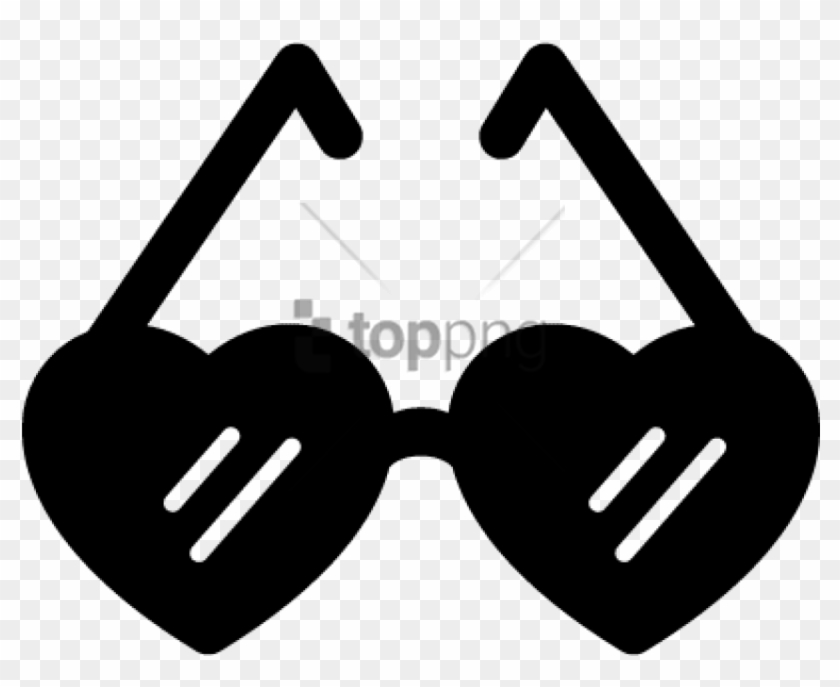 Free Png Heart Shaped Glasses Svg Png Images Transparent - Black Heart Shaped Sunglasses Vector Clipart