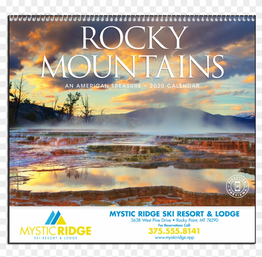 Picture Of Rocky Mountains Wall Calendar - Mammoth Hot Springs Sunset Clipart