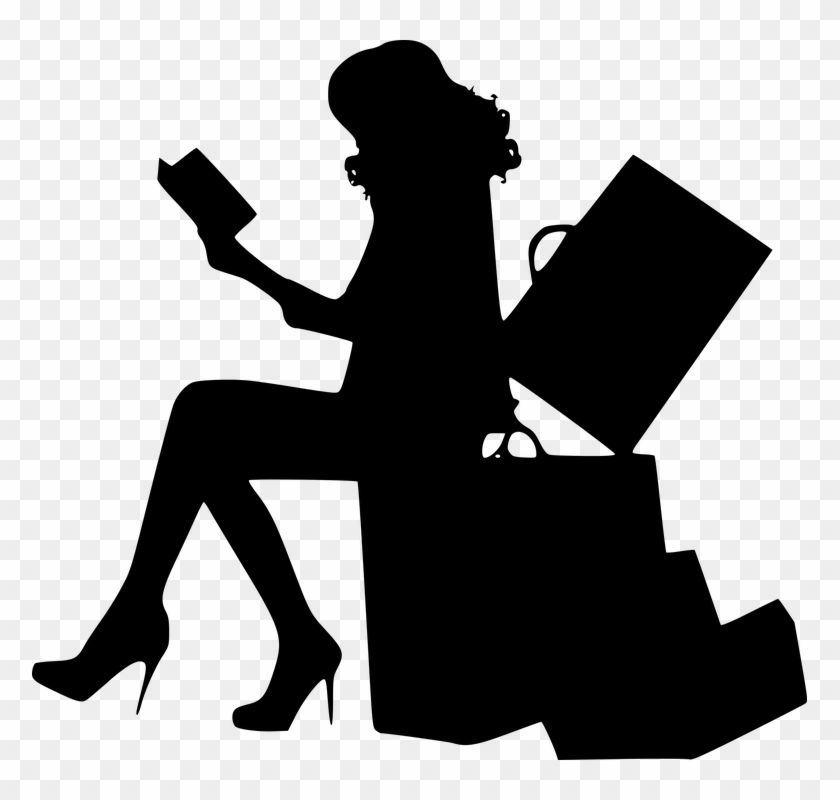 Silhouette, Woman, Traveling, Waiting, Luggage - Woman Silhouette With Suitcase Clipart #3655091